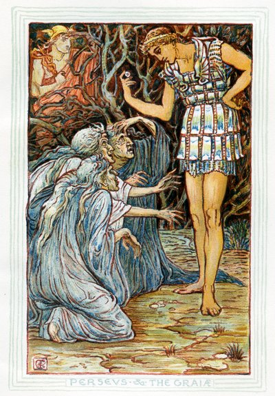 Perseus and the Graia Graeae by Walter Crane